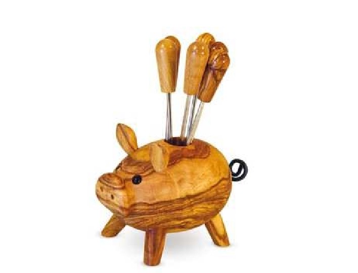 Olive Wood: Piglet Fork Holder